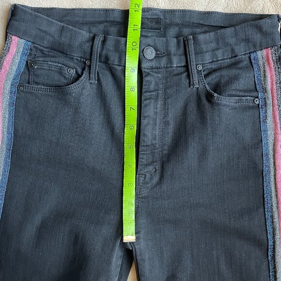 Mother High Waisted Looker Ankle Fray-Guilty Glitter Racer - Picture 4 of 10